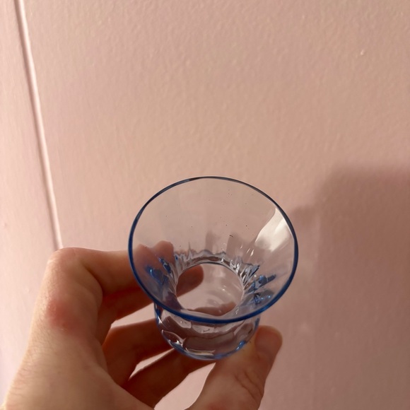 Vtg Blue Mini Bud Vases 2” 3” Set Of Two - Picture 4 of 9